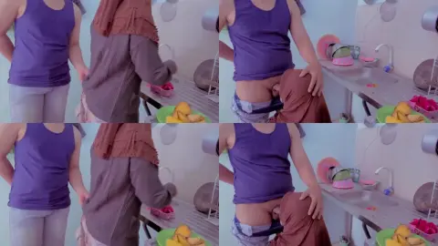 jilbab daste di ewe di dapur - Bokep Hijab